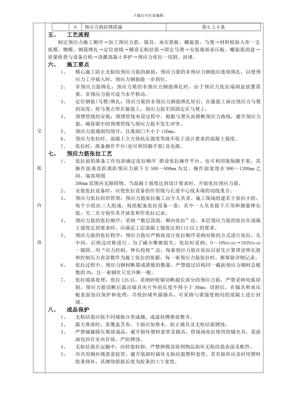 无粘结预应力工程技术交底_第2页