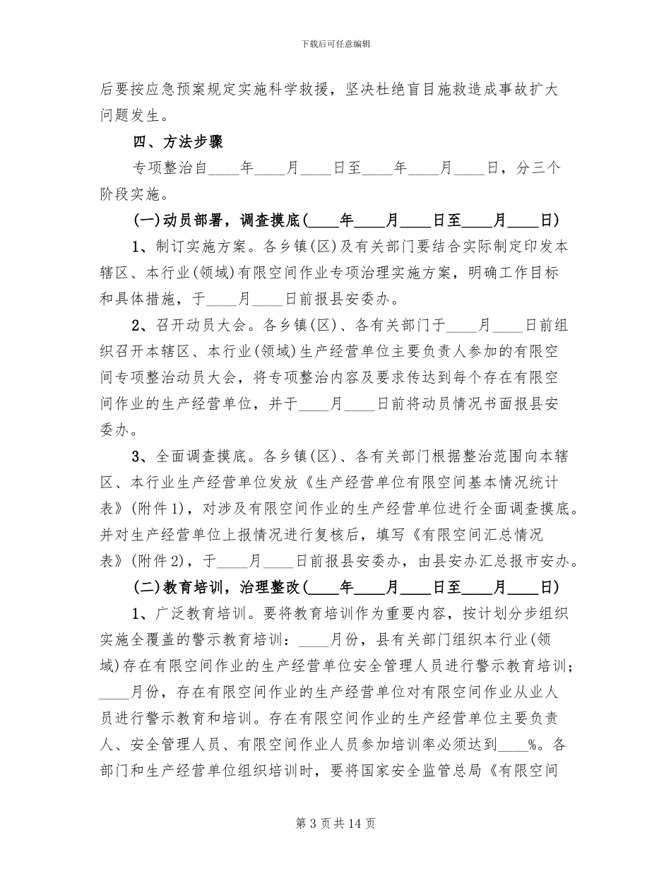 有限空间安全生产整治方案_第3页