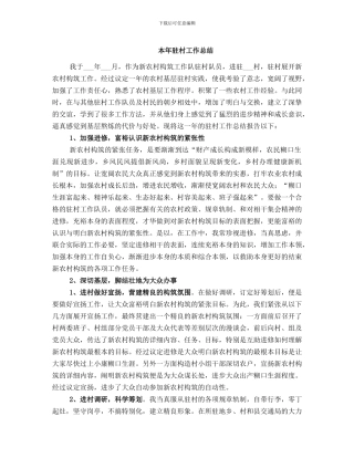 本年驻村工作总结