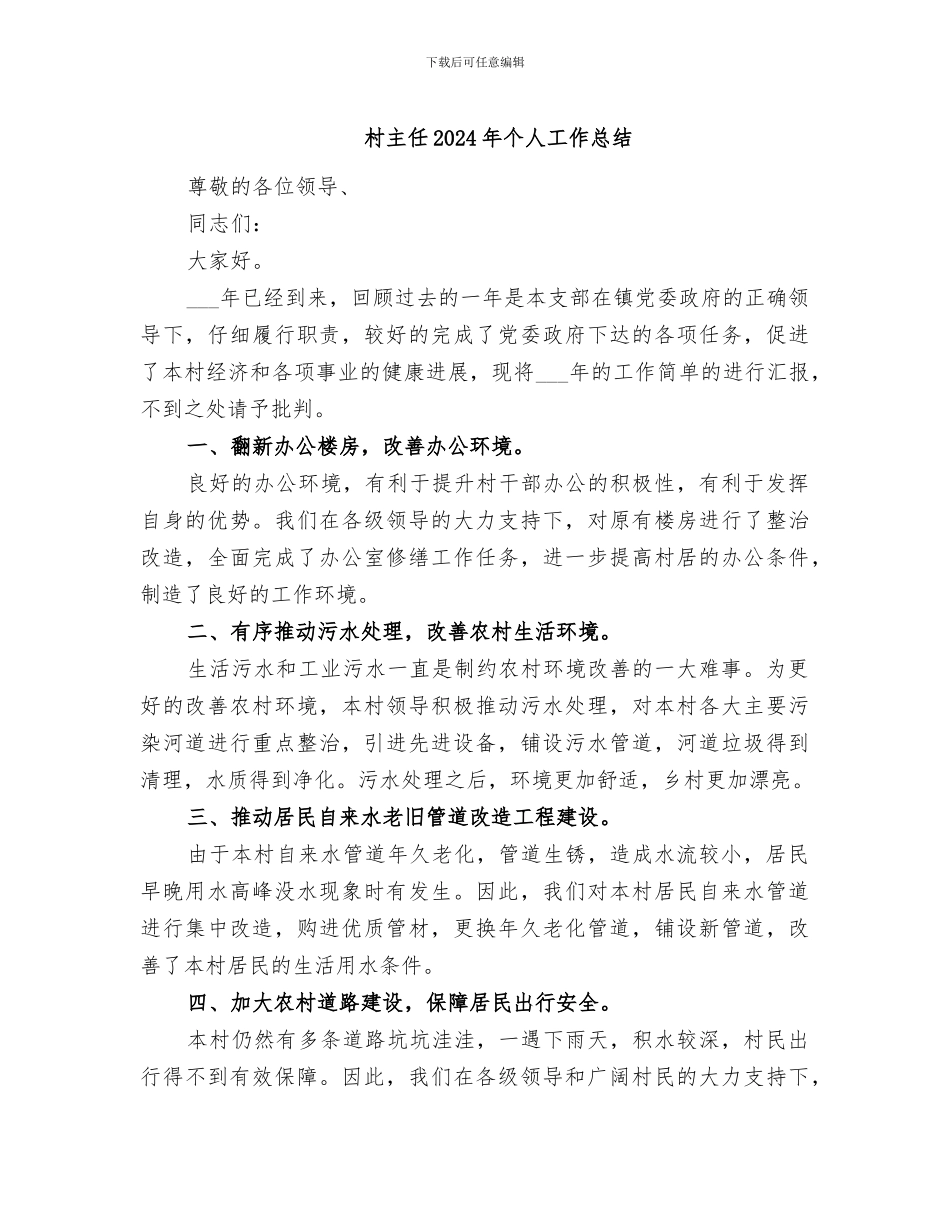 村主任2024年个人工作总结_第1页
