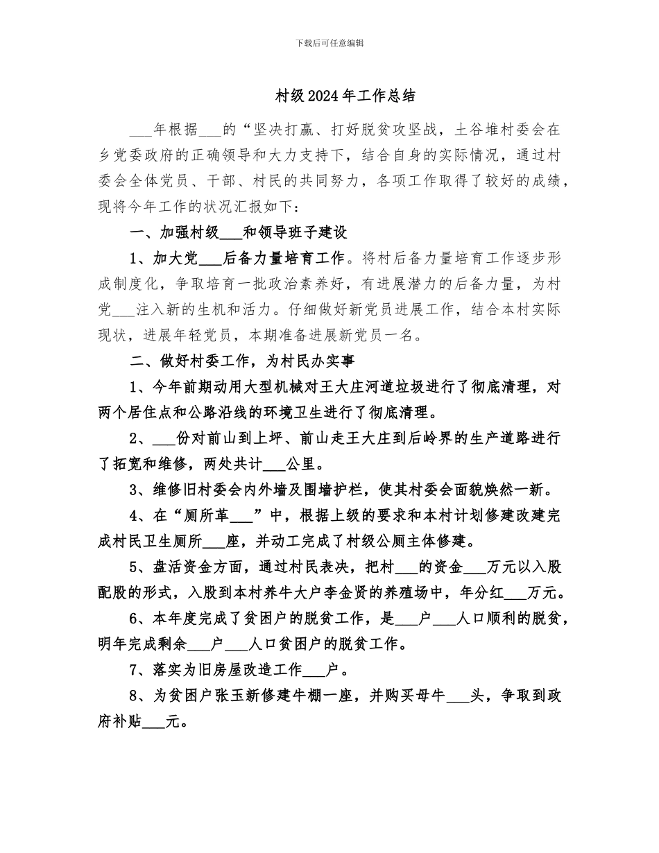 村级2024年工作总结_第1页