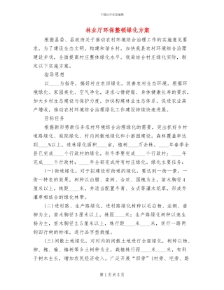 林业厅环保整顿绿化方案