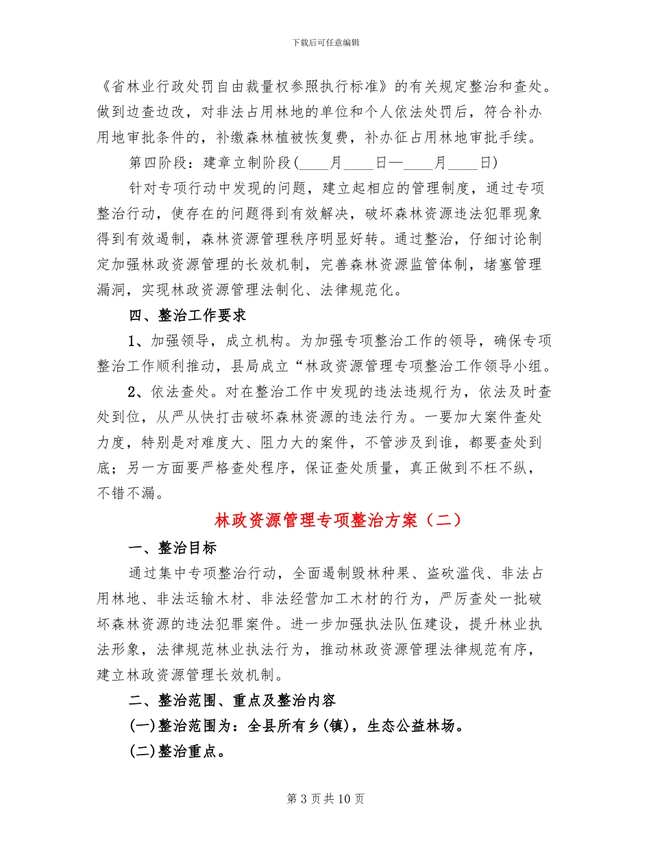 林政资源管理专项整治方案_第3页