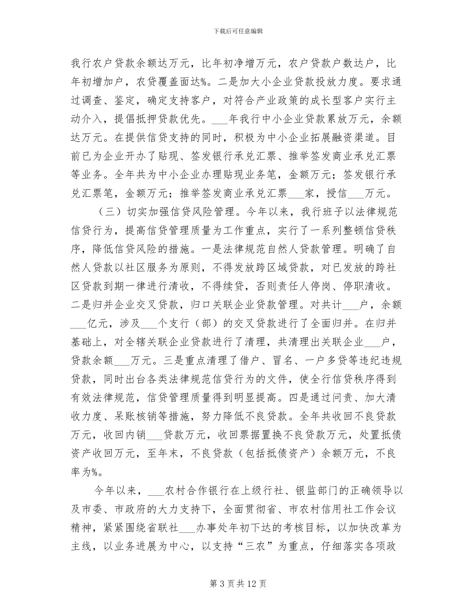 某农村合作银行2024年工作总结_第3页