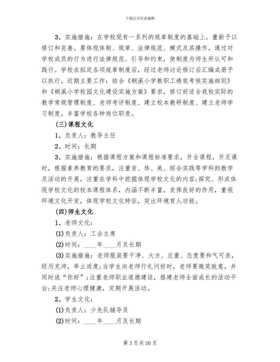 校园文化建设工作方案_第3页