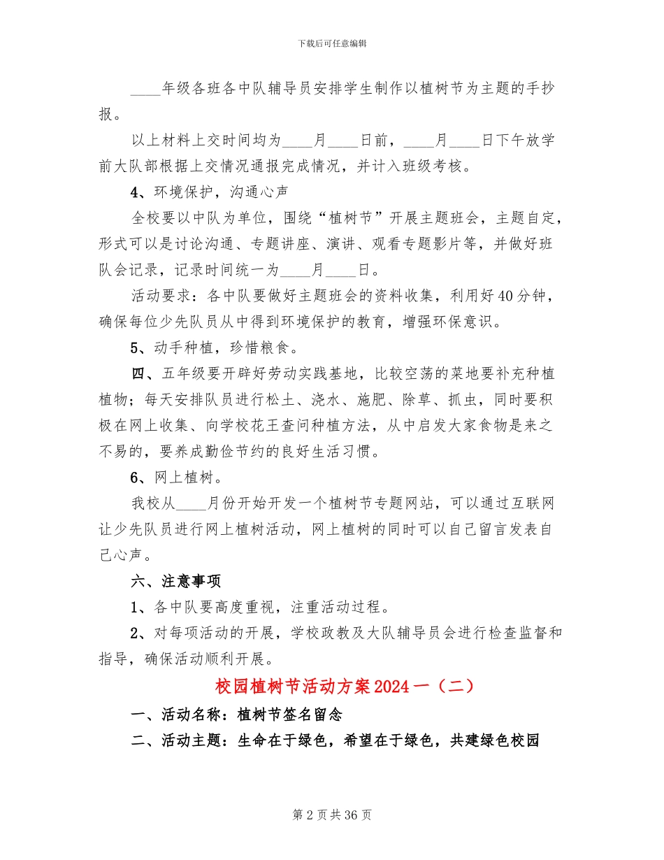 校园植树节活动方案2024一(16篇)_第2页