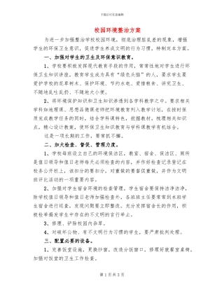 校园环境整治方案