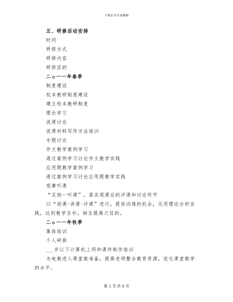 校本研修活动方案设计_第3页