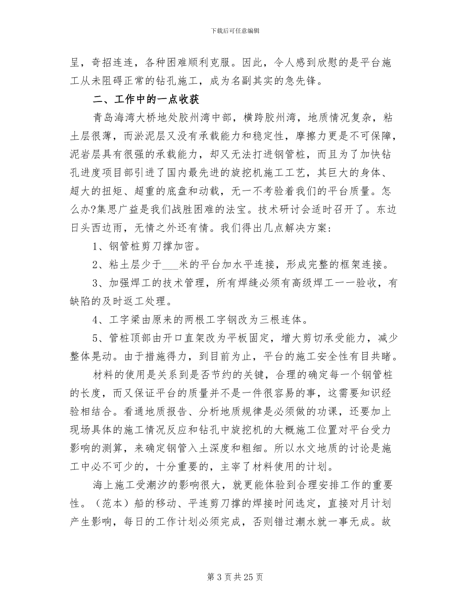 桥梁施工年终总结2024年_第3页