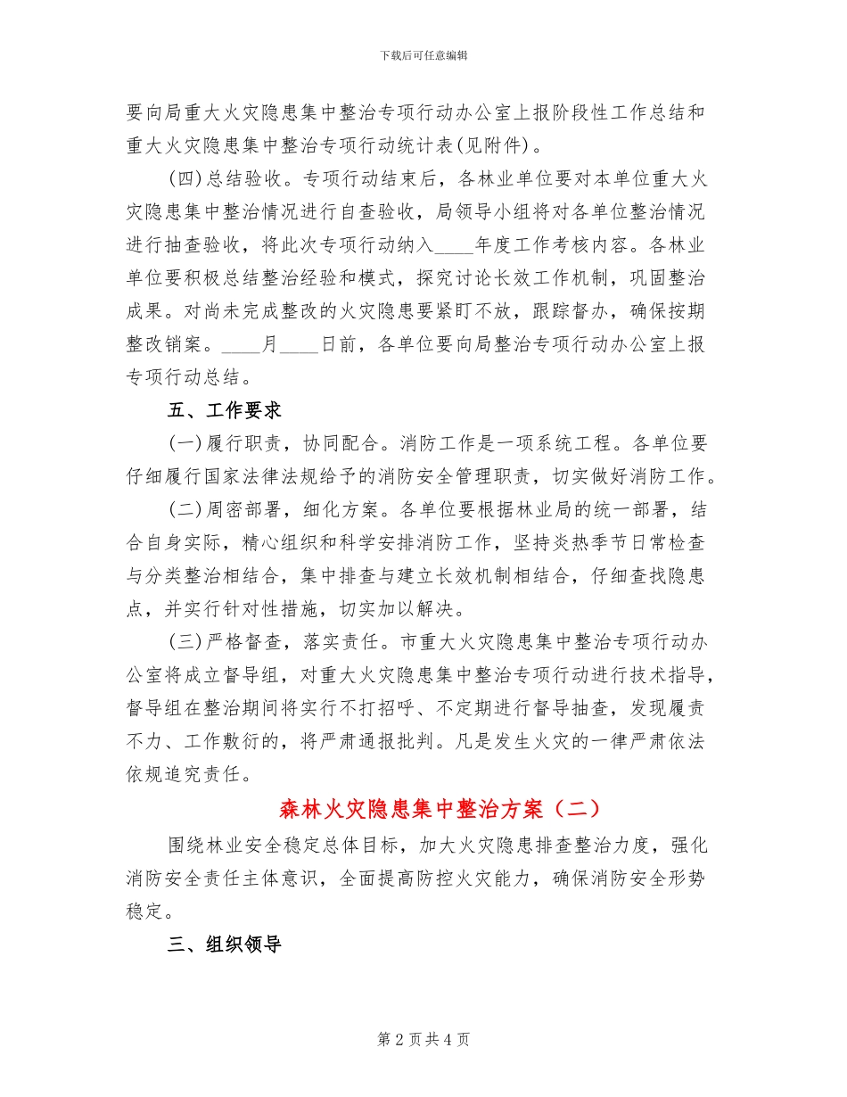 森林火灾隐患集中整治方案(2篇)_第2页