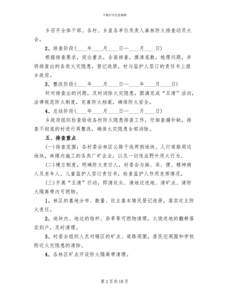 森林火灾隐患排查整治方案范文_第2页
