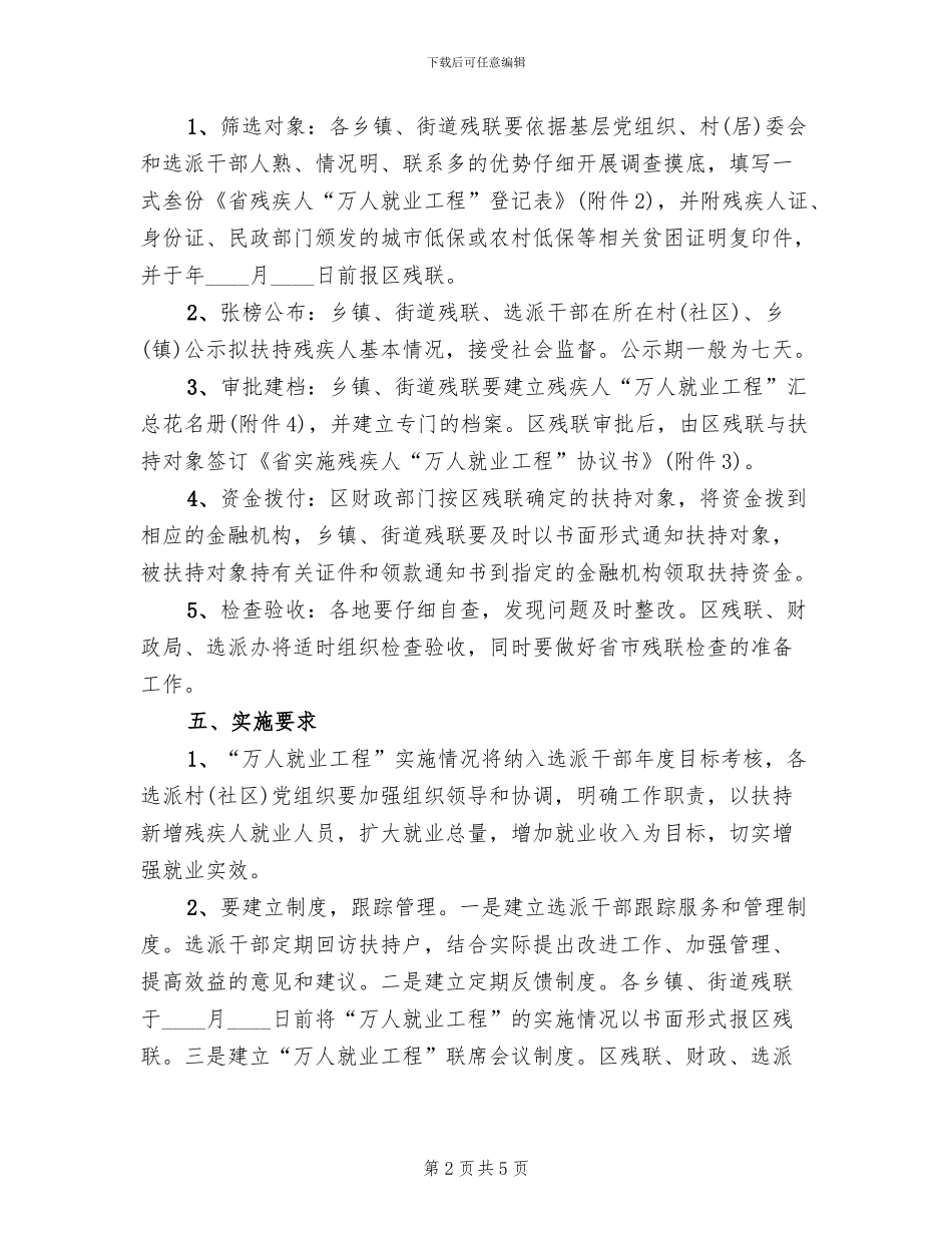 残疾人万人就业管理方案范文_第2页