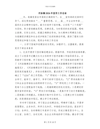 河洛镇2024年宣传工作总结