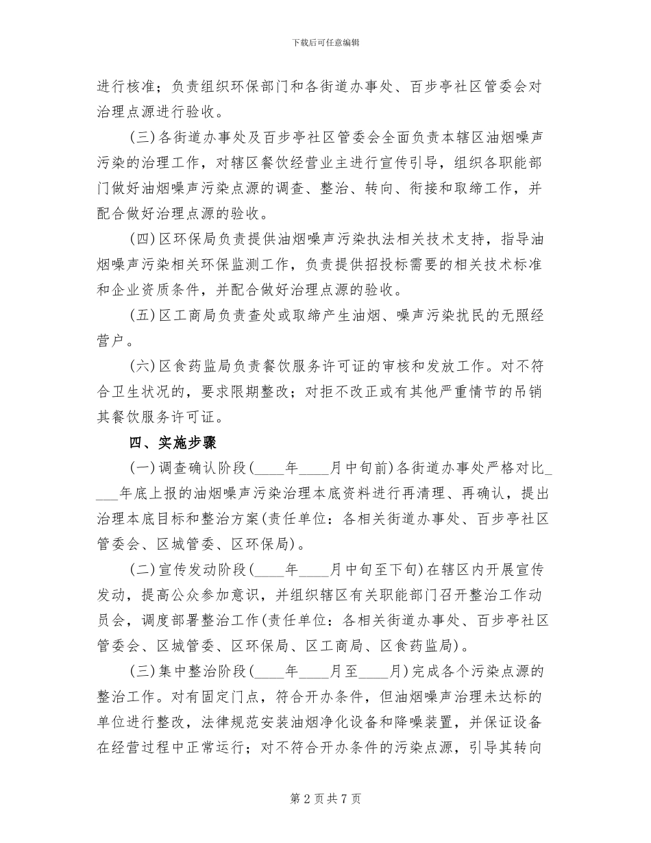 油烟噪声治理工作方案范文_第2页