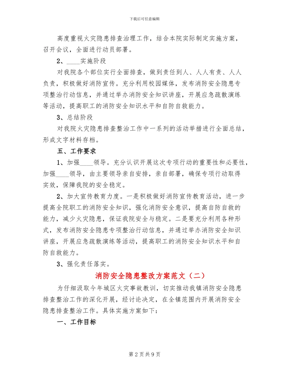 消防安全隐患整改方案范文_第2页