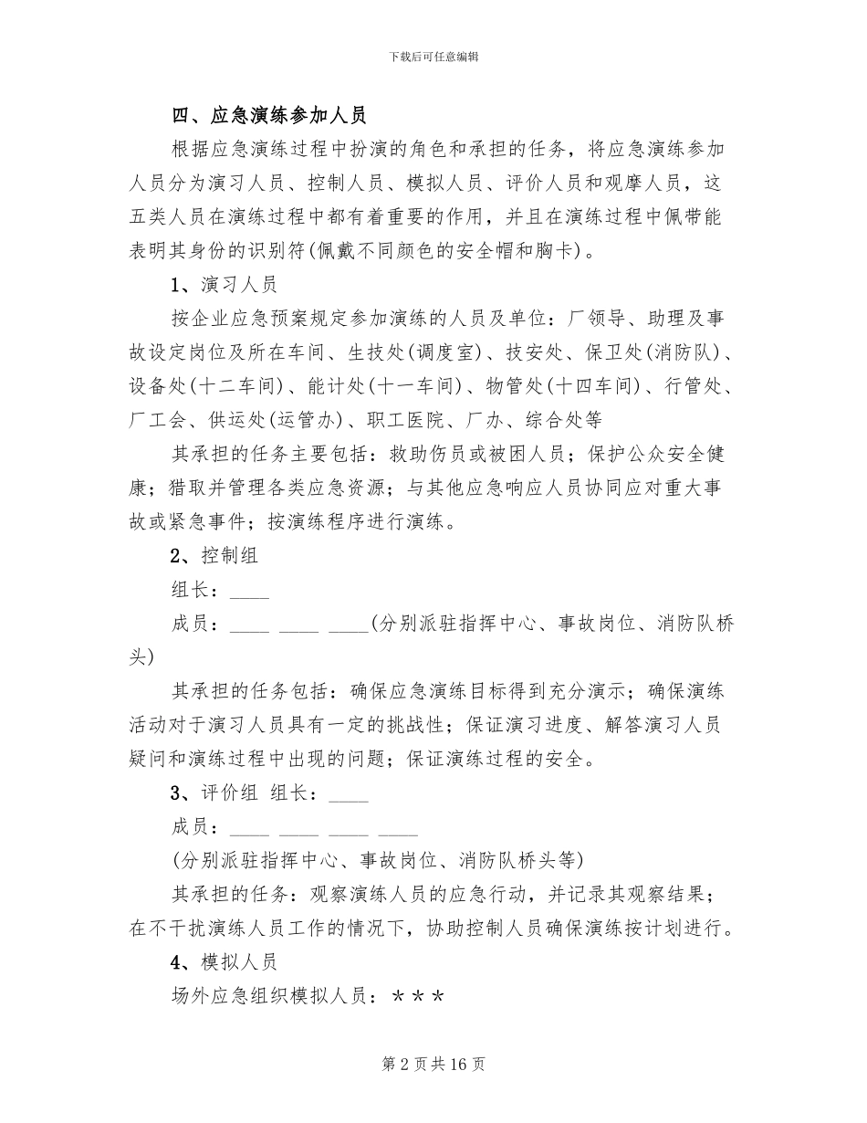 消防应急预案演练方案范文_第2页