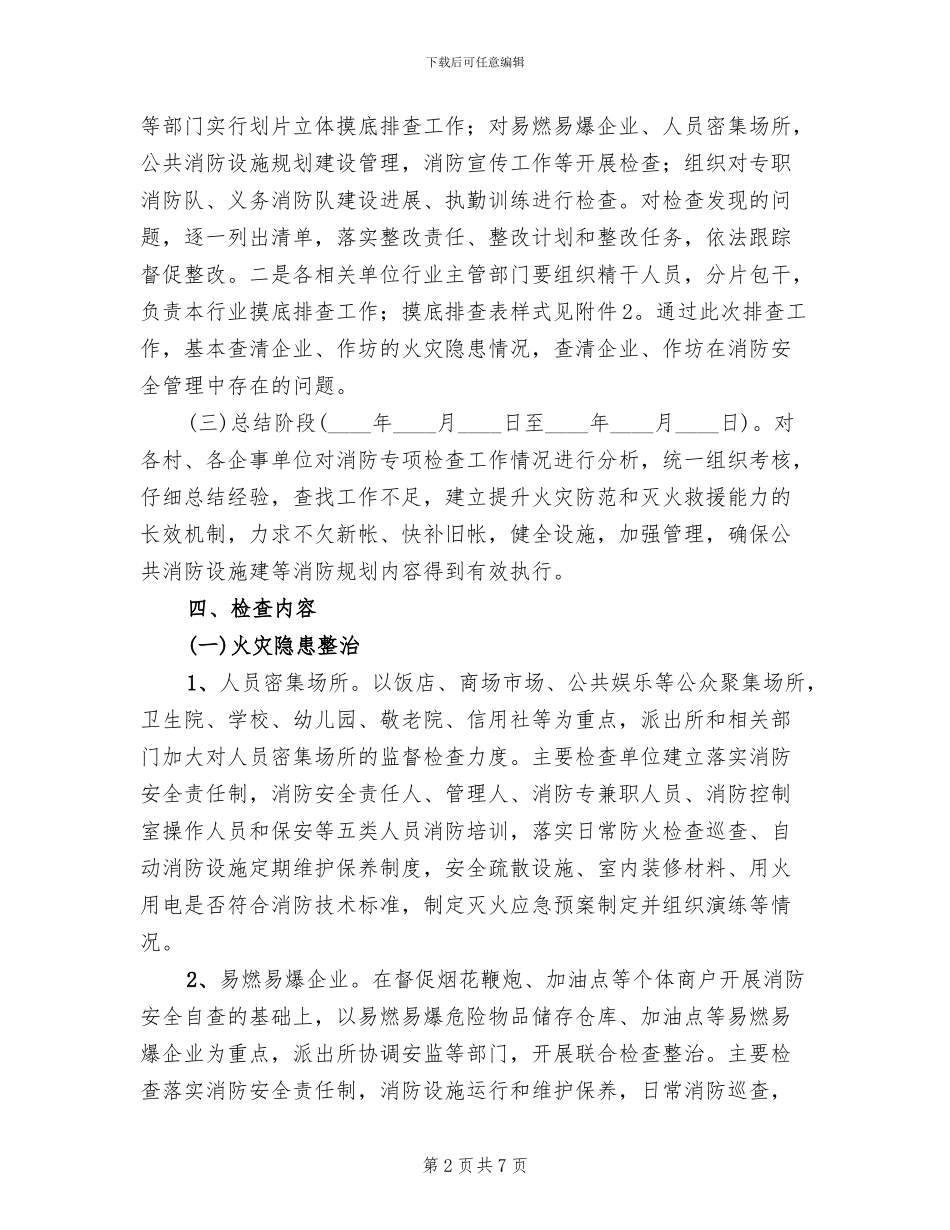 消防规划编制和执行情况专项检查工作方案_第2页