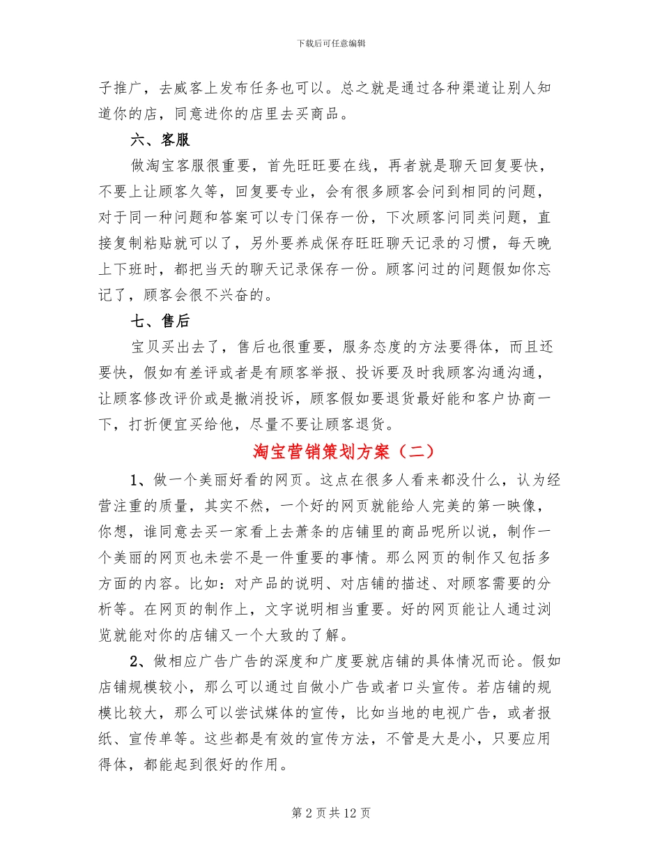 淘宝营销策划方案_第2页
