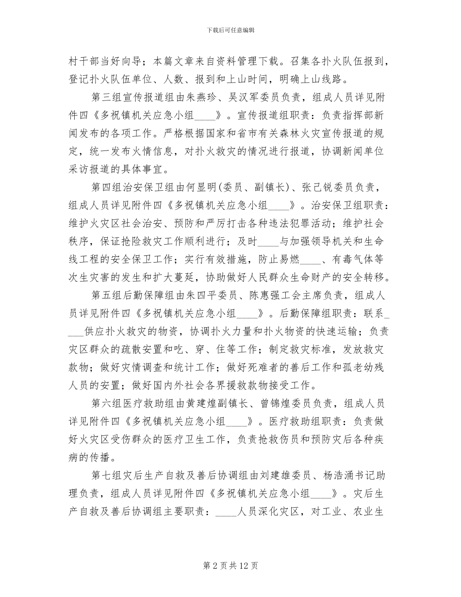 清明节森林防火应急预案_第2页