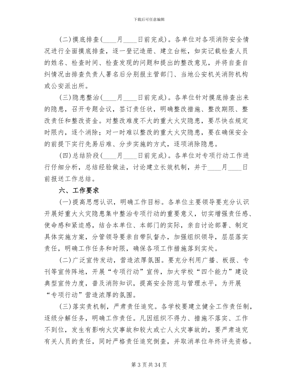 火灾隐患整治及安全管理工作方案范文_第3页