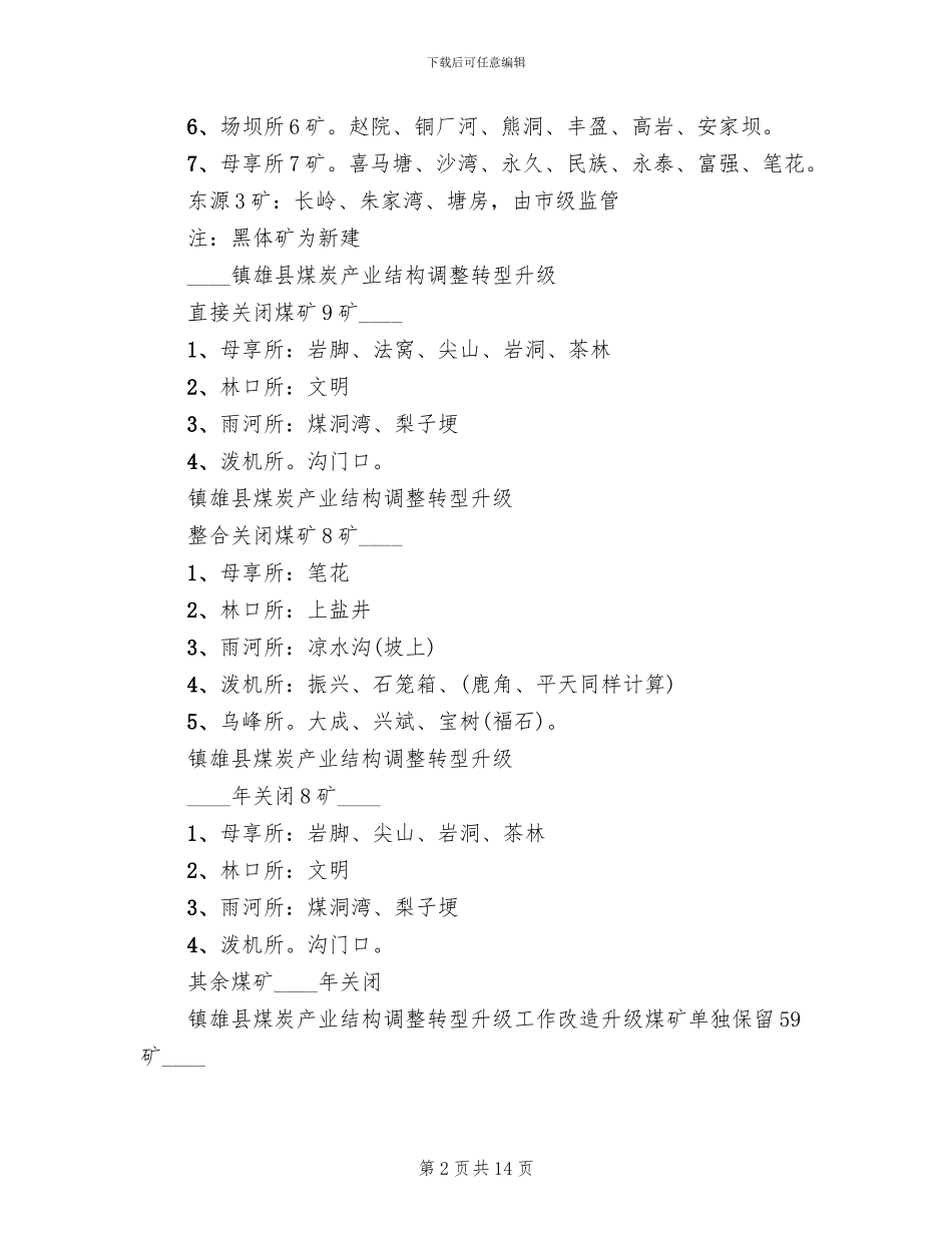 煤矿资源整合转型升级方案范文_第2页