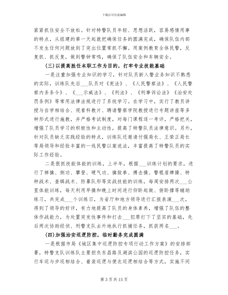 特警2024年上半年工作总结_第3页