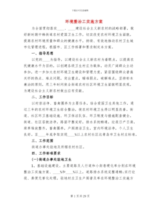 环境整治工实施方案