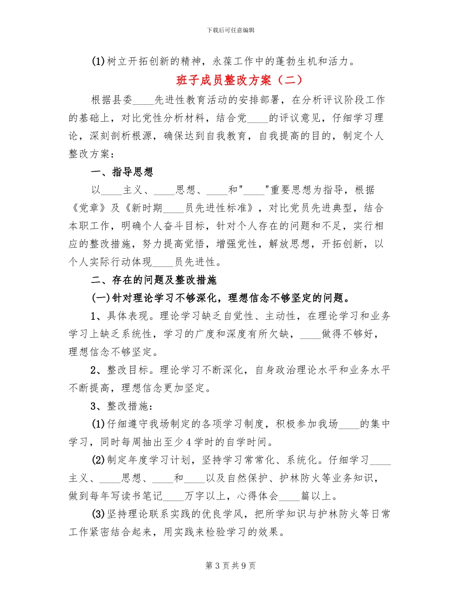 班子成员整改方案_第3页