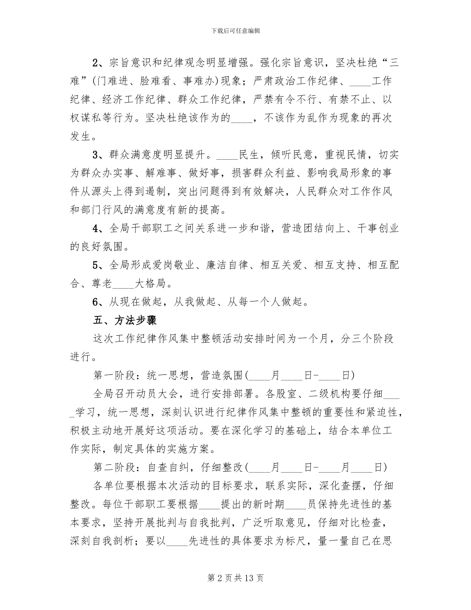 申屯中心校作风纪律集中整顿活动方案范本_第2页