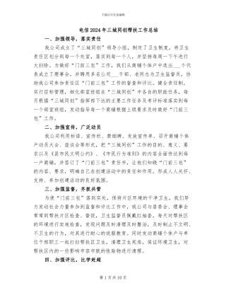 电信2024年三城同创帮扶工作总结