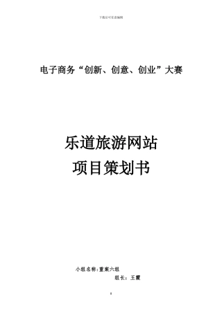 电子商务三创大赛策划书