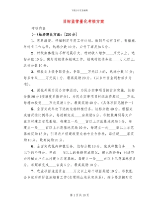 目标监管量化考核方案