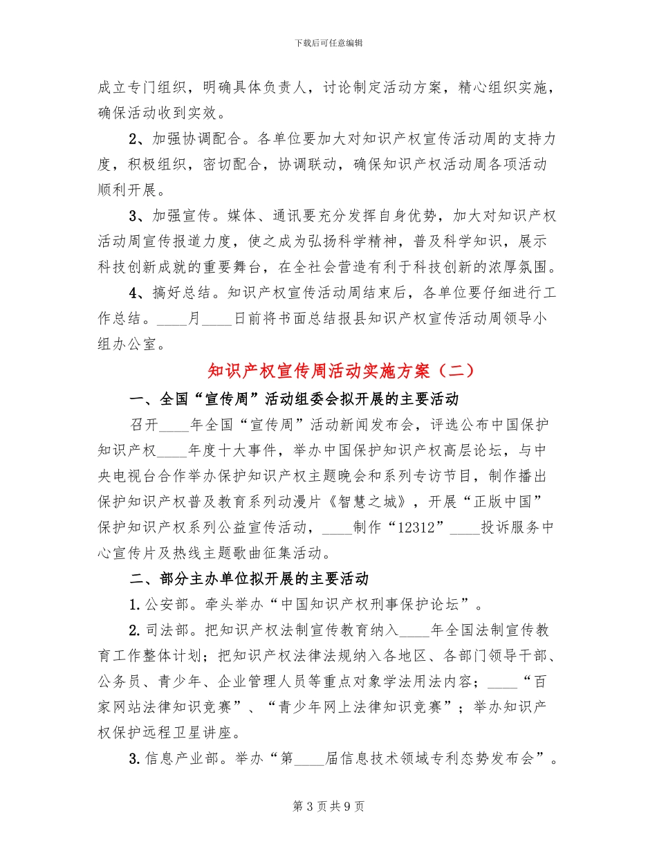 知识产权宣传周活动实施方案_第3页