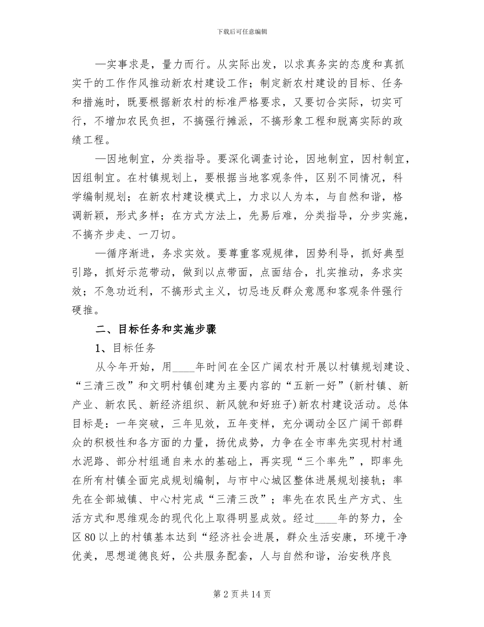 社会主义新农村建设实施方案范本_第2页