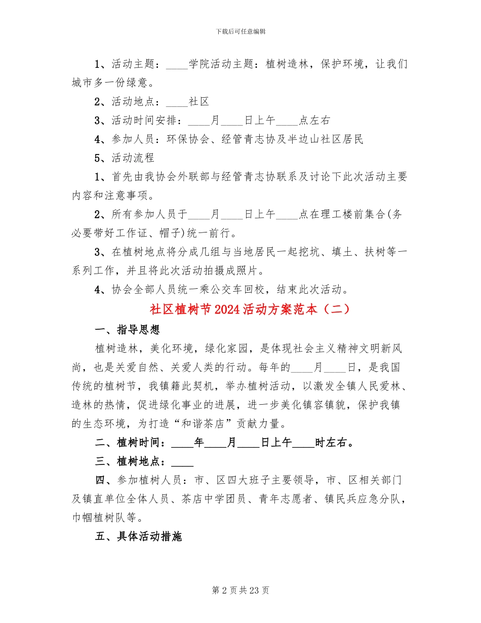 社区植树节2024活动方案范本(18篇)_第2页