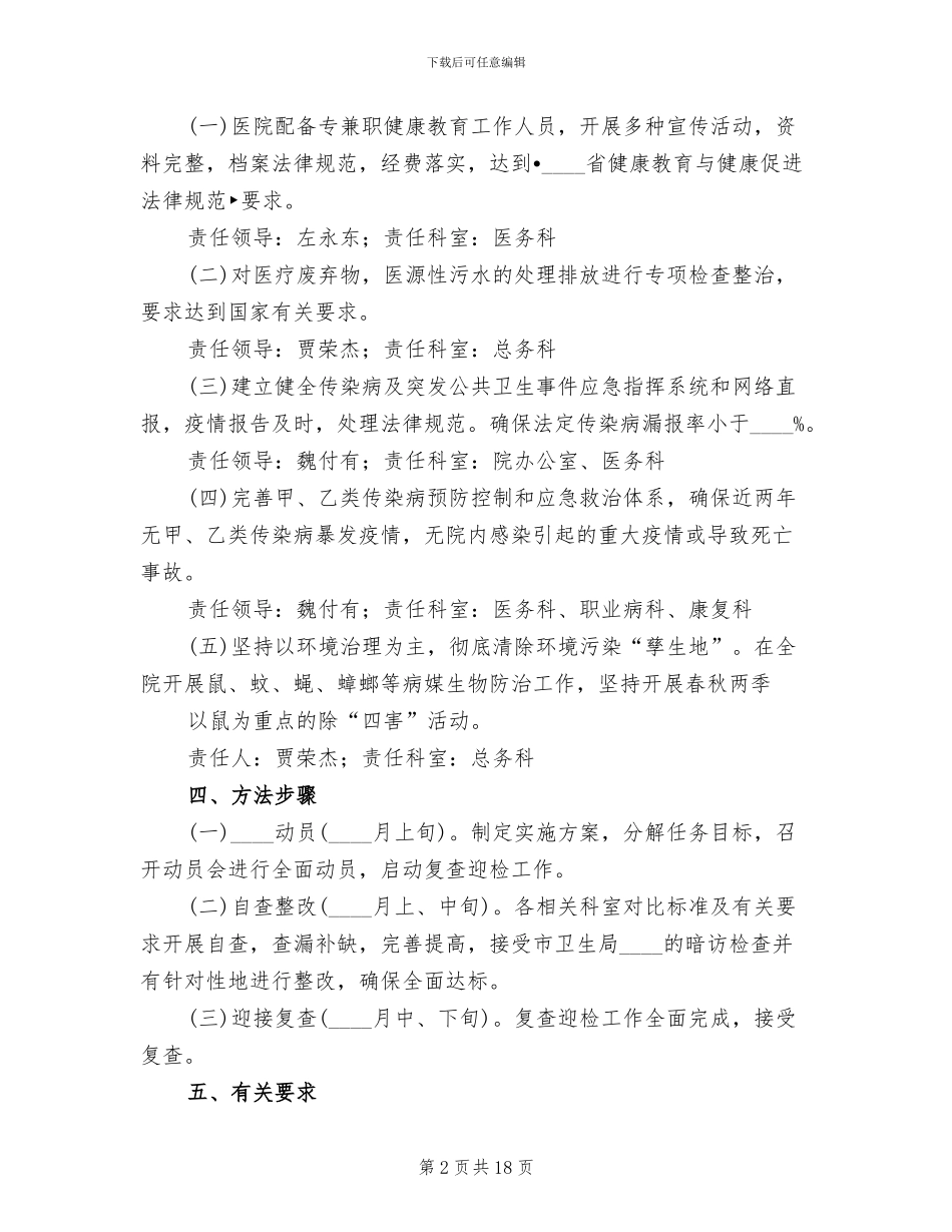 社区迎省级卫生城市复查工作实施方案模板_第2页