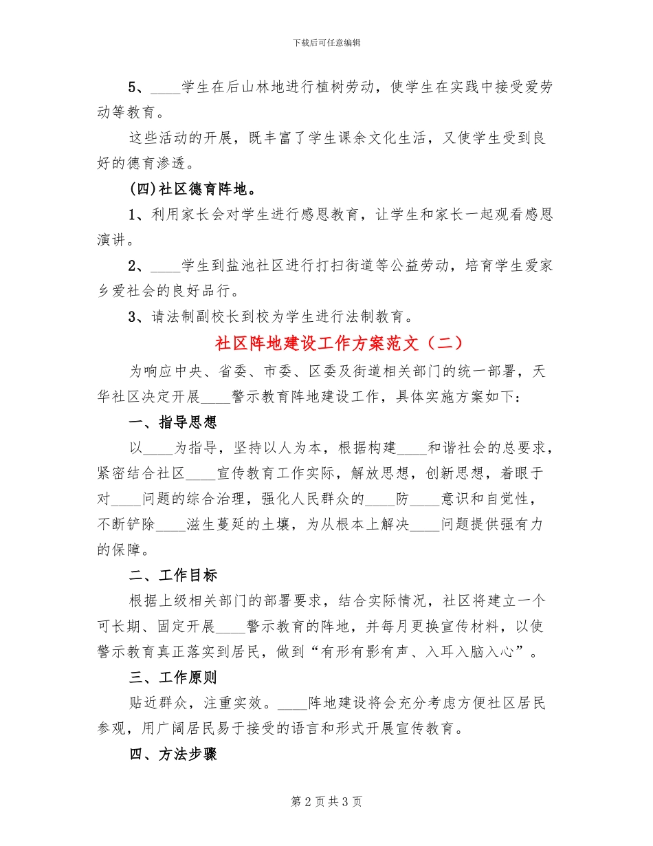 社区阵地建设工作方案范文_第2页