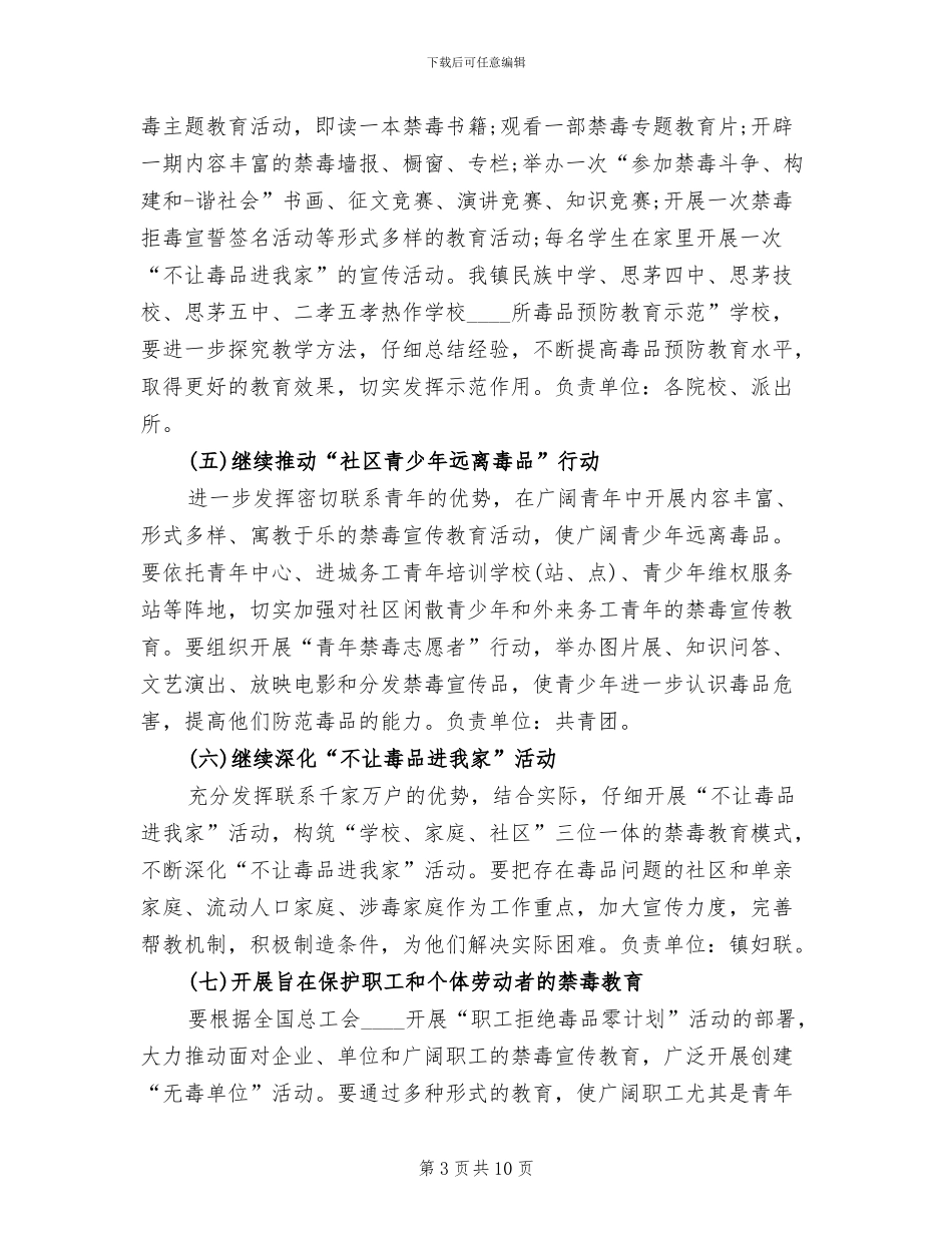 禁毒宣传月活动方案_第3页