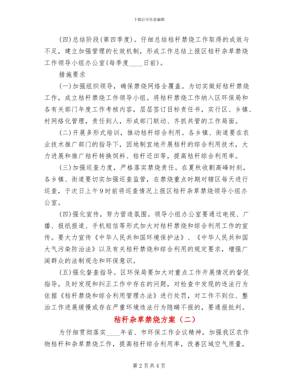 秸秆杂草禁烧方案_第2页