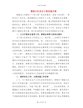 稽查大队安全工程实施方案(3篇)