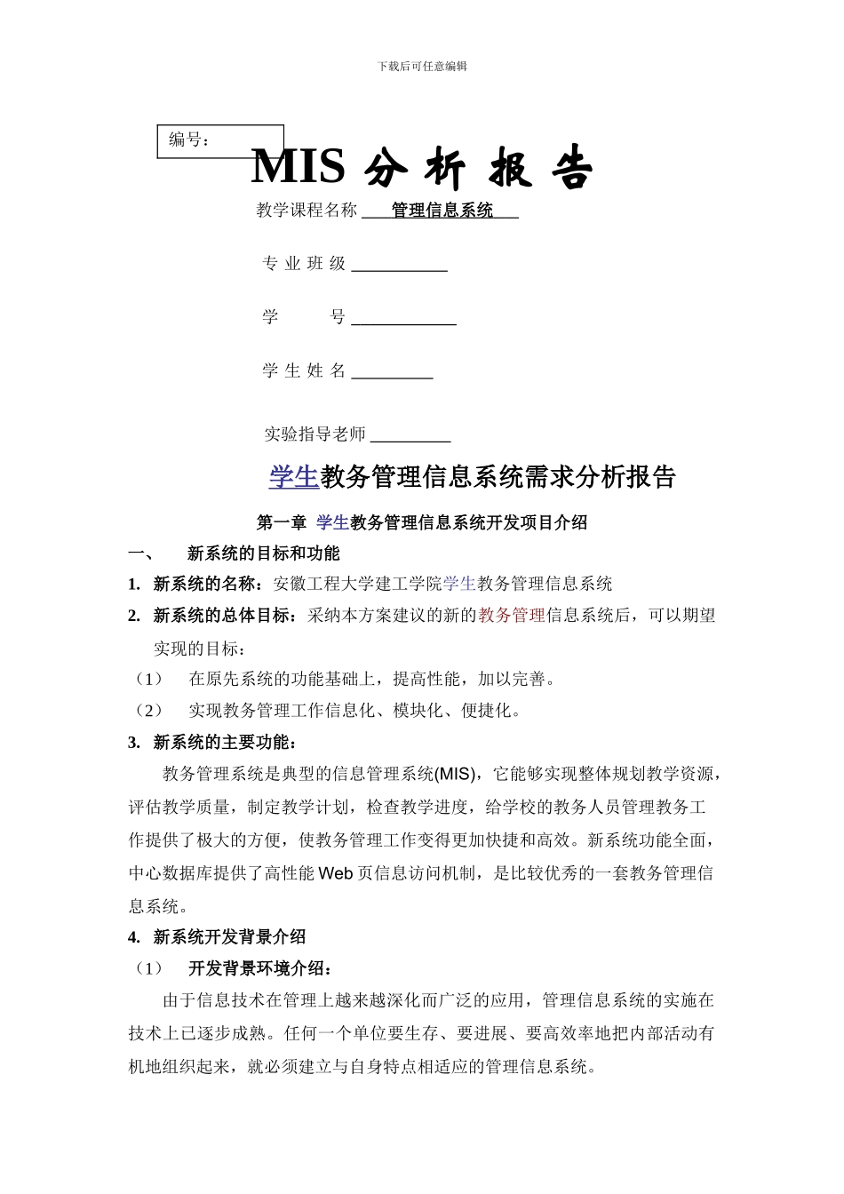 管理信息系统分析报告_第1页