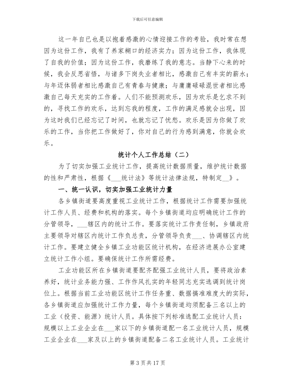 统计个人工作总结2024年_第3页