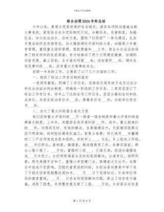 综合治理2024年终总结