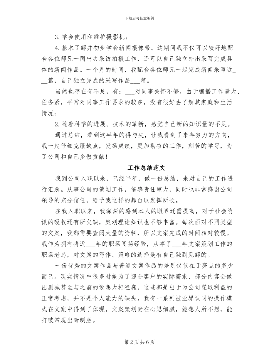 编辑2024年工作总结_第2页