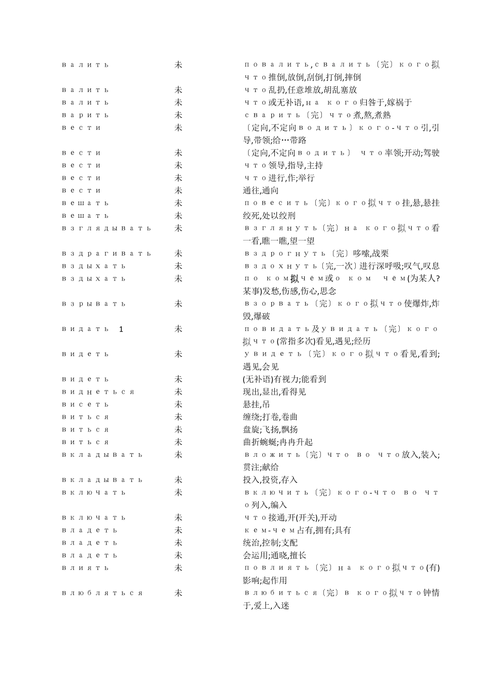 俄语动词词汇大全_第3页
