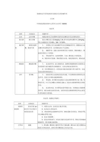 保健食品中常用原料的功效成分及其保健作用