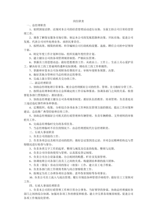 保安服务公司岗位职责