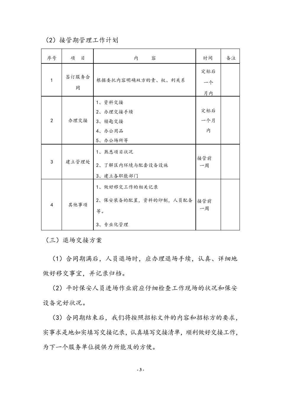 保安服务方案进退场交接方案及质量保证措施18页_第3页