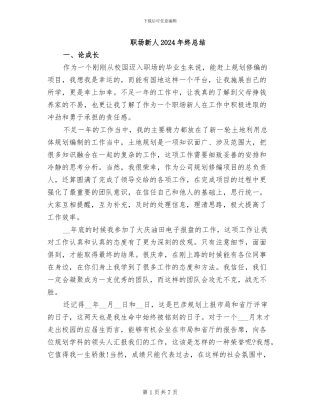 职场新人2024年终总结