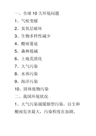 保护环境手抄报资料